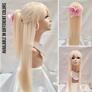Barbie on a Car, Half Updo Ponytail Wig, Synthetic Custom Wig, Styled ...