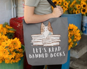 I Read Banned Books Tote Bag | Book Tote Bag | Book Lover Gift | Banned Book Tote | Librarian Tote | Reading Tote Bag