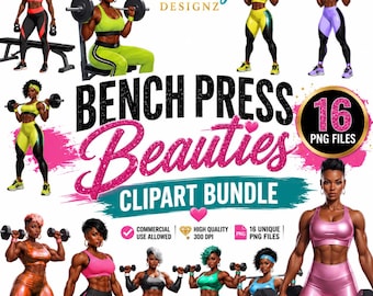Woman workout Clipart Bundle  Watercolor Fitness PNGs for SublimationDIY Gifts, Invitations & Gym-Themed Decor
