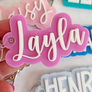 Custom Acrylic Name Keychain, Personalized Bag Tag