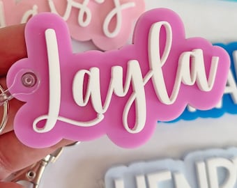 Custom Acrylic Name Keychain, Personalized Bag Tag