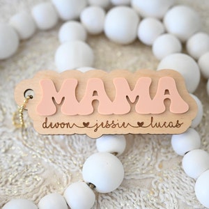 Mama Keychain with Personalized Kids Names / Mother&#39;s Day Gift / Mom or Grandmother Keychain / Personalized Mom Gift / Gifts for Mom