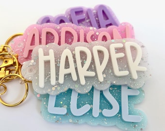 Personalized Name Keychain / Backpack Tag / Personalized Name Keychain / Purse Charm / Bag Accessory / Lunchbox Name Tag