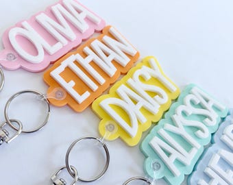 Custom Acrylic Name Keychain, Personalized Backpack Tag