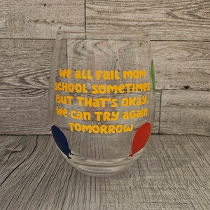 Bluey mom wine glass