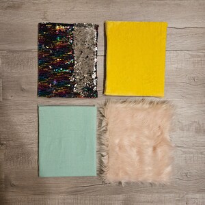 Sensory Play Canvas Set: Sequin, Minky, Felt, Fur Textures