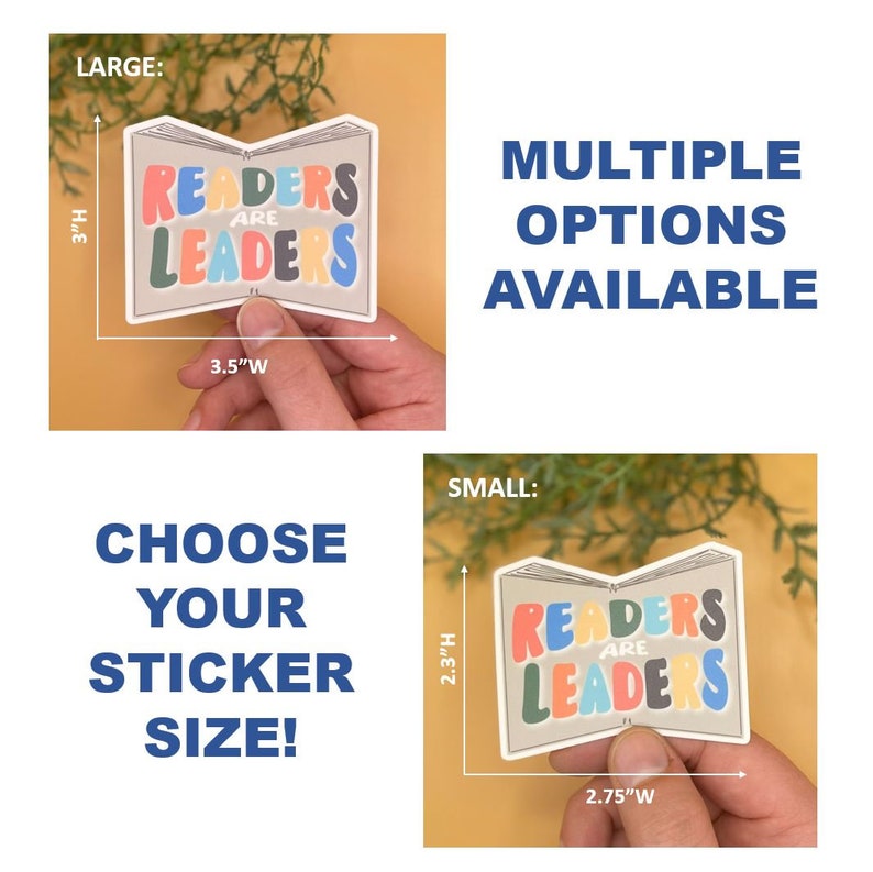 Readers Are Leaders Vinyl Sticker, Book Stickers - Etsy