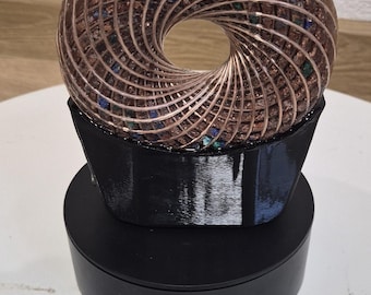 12 cm Durchmesser - 24 Windungen Torus Rodin Coil Antenne mit Orgonit + Frequenz Generator + Support!