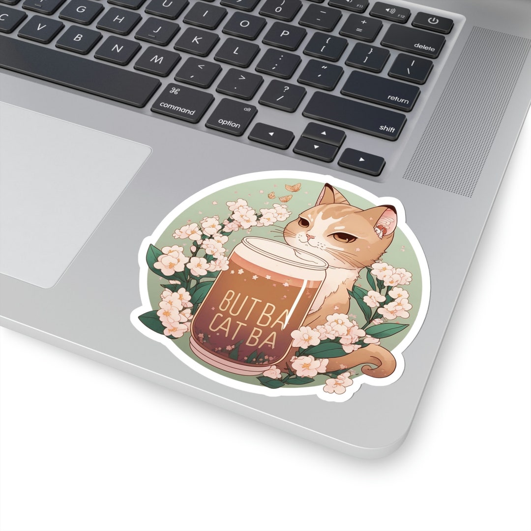 Cherry Blossom Japanese Stickers Cute Cat Sticker Kawaii Etsy