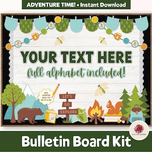 Back to School Bulletin Board Kit, Outdoor Camping Adventure Board for Back to School, Summer Bulletin Board, Staff Bulletin Board, Woods