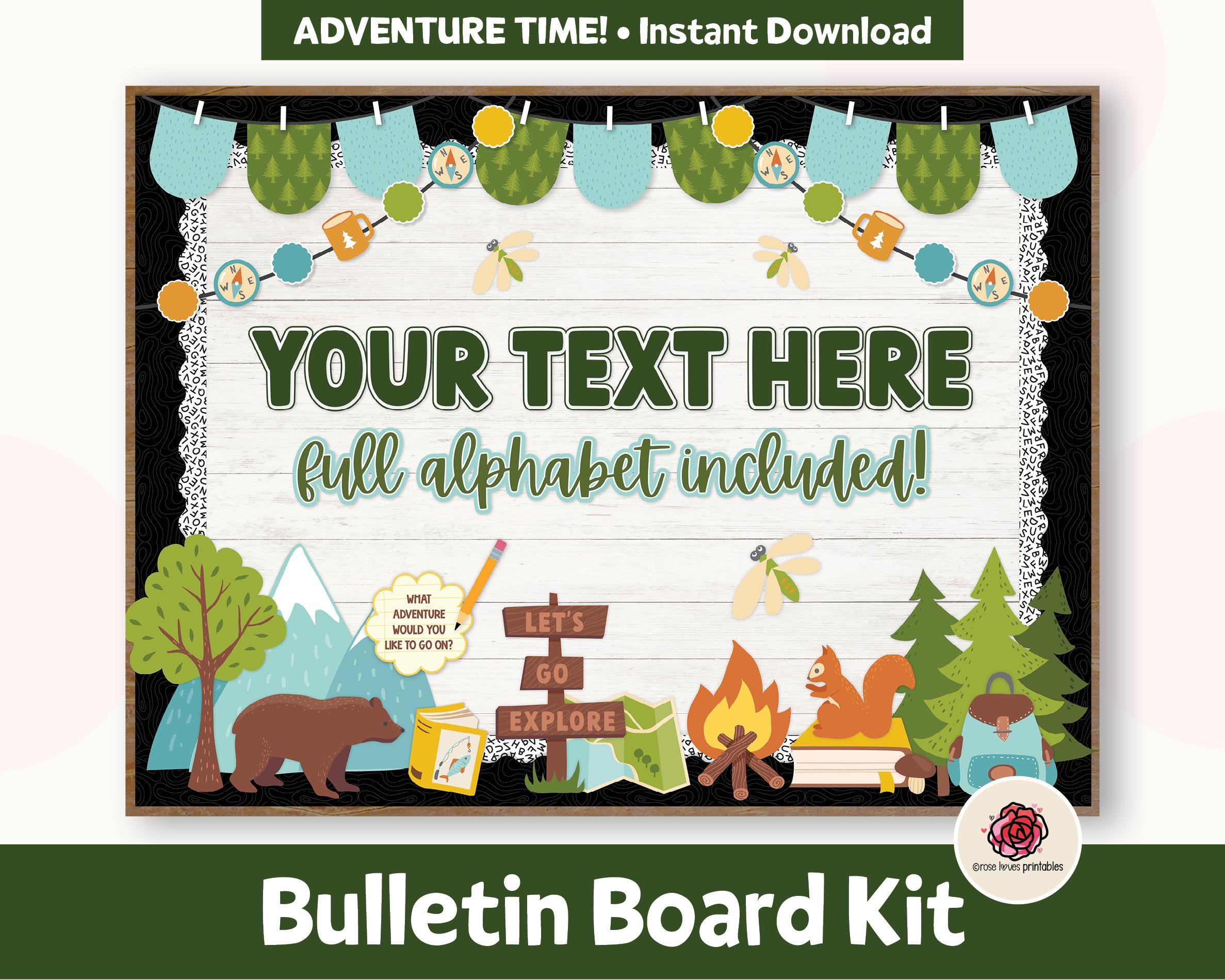 Back to School Bulletin Board Kit, Outdoor Camping Adventure Board for ...