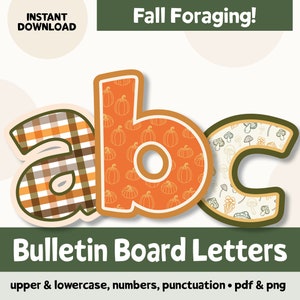 Pumpkin Bulletin Letters, Fall Bulletin Board Letters for Classroom Decor, Thanksgiving Bulletin Letters for Teachers, Nurses, Staff Boards