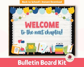 Back to School Bulletin Board Kit, Classroom Decor, Welcome Back To School Door Decor Kit, Reading Theme, Library Bulletin Board Printable