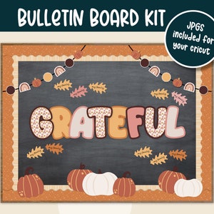 Fall Themed Printable Bulletin Board Kit or Classroom Door Decor, Pumpkin Thanksgiving Printable Bulletin Board Set, Fall Bulletin Board Kit
