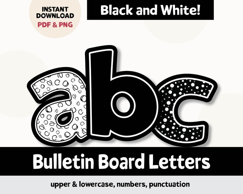 Bulletin Board Letters Printable, Digital Alphabet, Classroom Decor