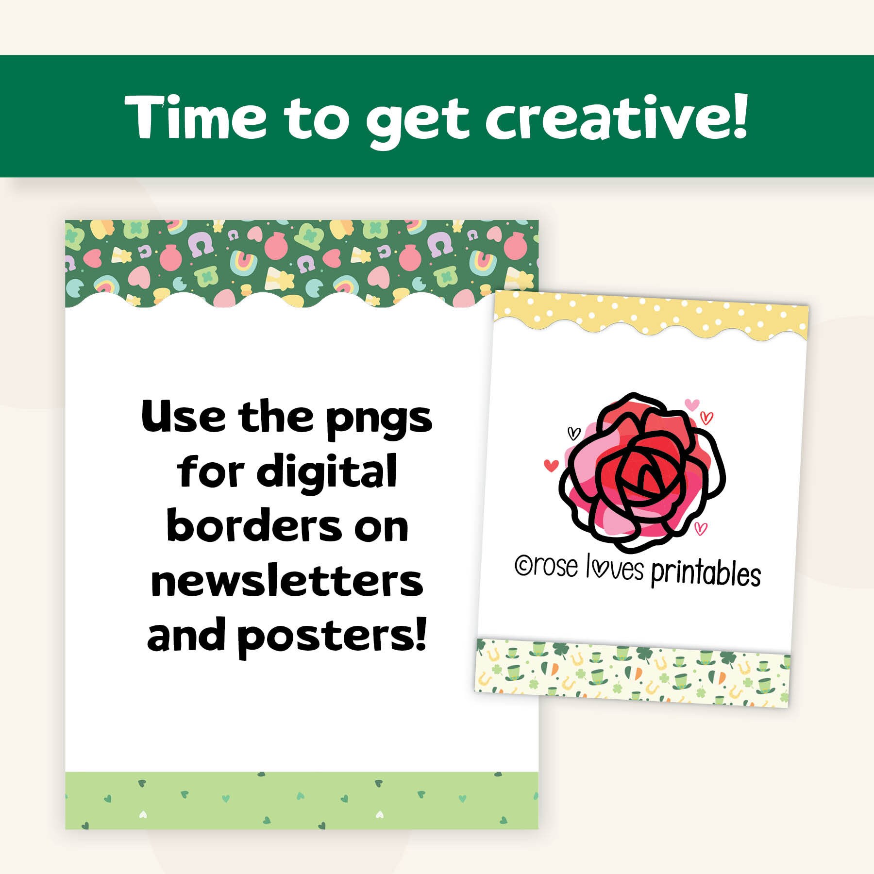 St Patricks Day Bulletin Board Border Set, March Bulletin Border, Irish ...