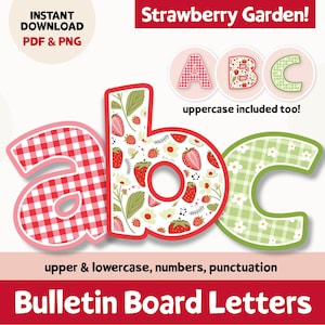 Strawberry Bulletin Board Letters, Strawberry Printable Letters for ...