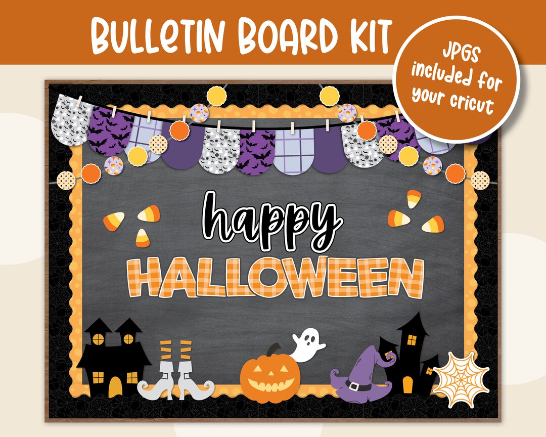 Halloween Bulletin Board Kit Happy Halloween Bulletin Decor Etsy