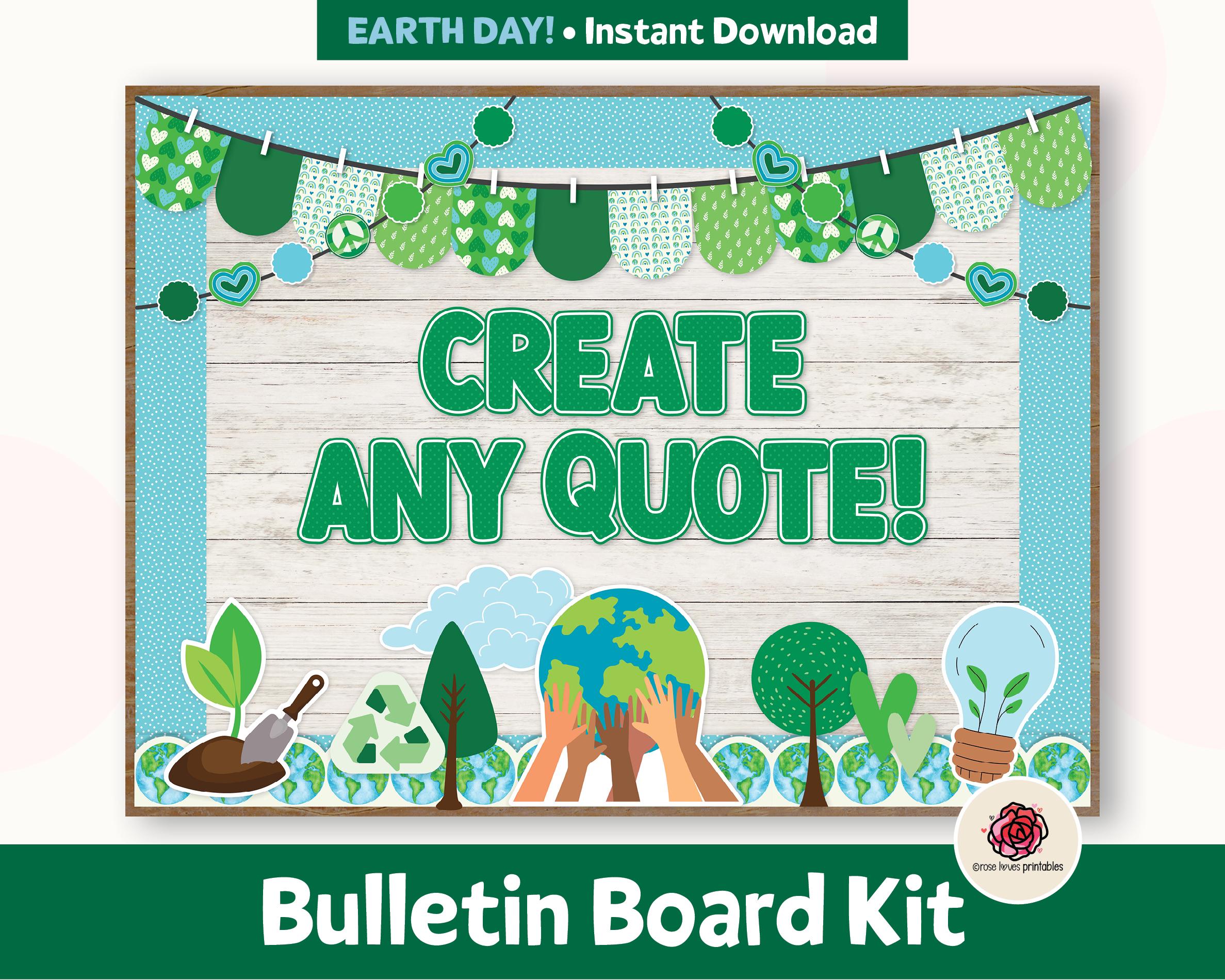 Earth Day Bulletin Board Kit, April Printable Bulletin Board for ...