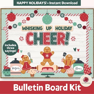 Gingerbread Bulletin Board, Christmas Bulletin Board Kit, Printable Bulletin Board for Classroom Decor, December Bulletin Board Christmas