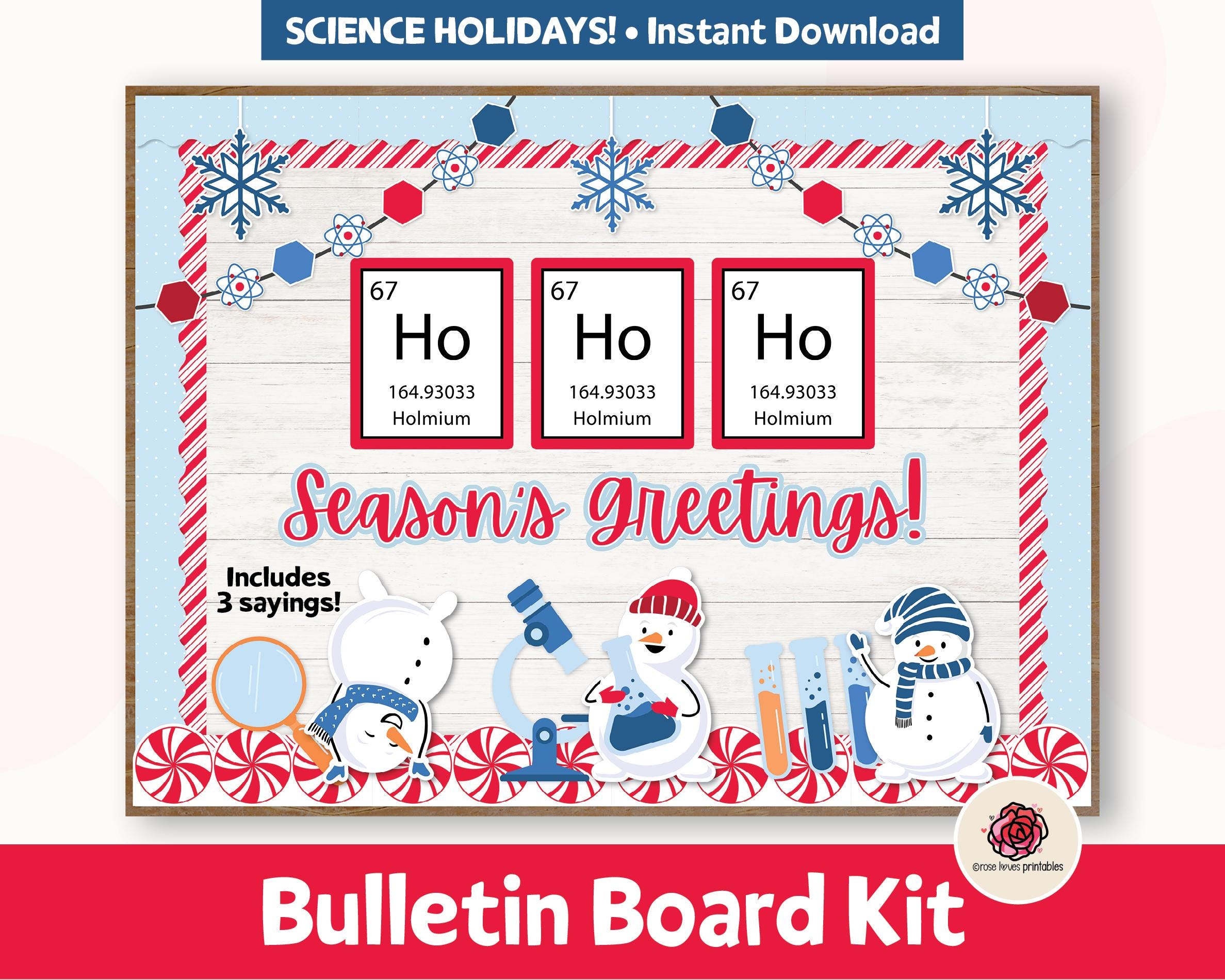 Science Christmas Bulletin Board Kit: Chemistry Classroom Decor (Printable)