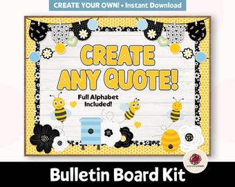 Custom Bumble Bee Bulletin Board Kit, Kindness Bulletin Board, Spring Classroom Door Decor, Honey Bee Printable Bulletin Board Pdf, Summer