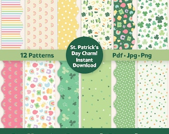 St Patricks Day Bulletin Board Border Set, March Bulletin Border, Printable Bulletin Board Border for Classroom, Irish Luck Green Border Kit