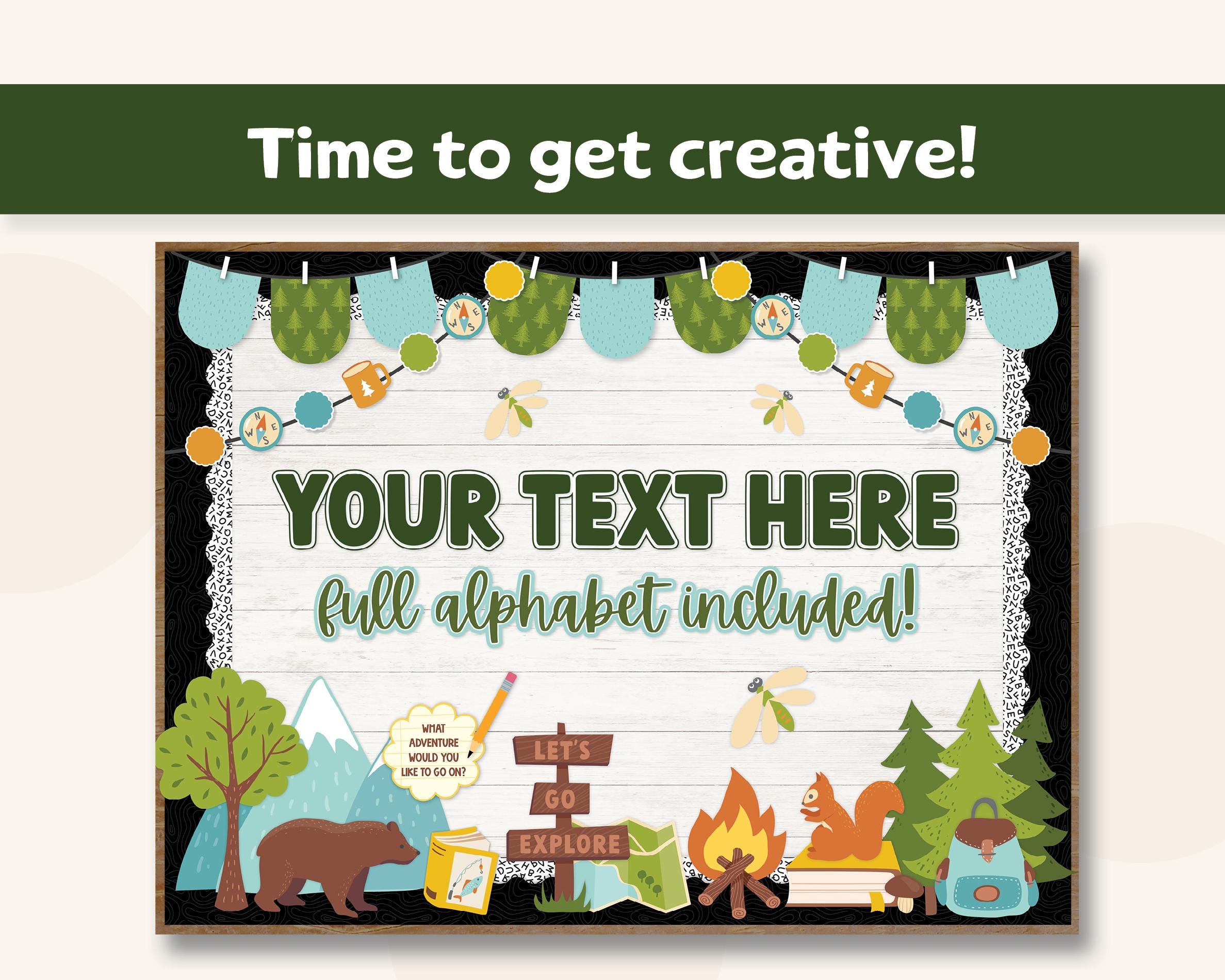 Back to School Bulletin Board Kit, Outdoor Camping Adventure Board for ...