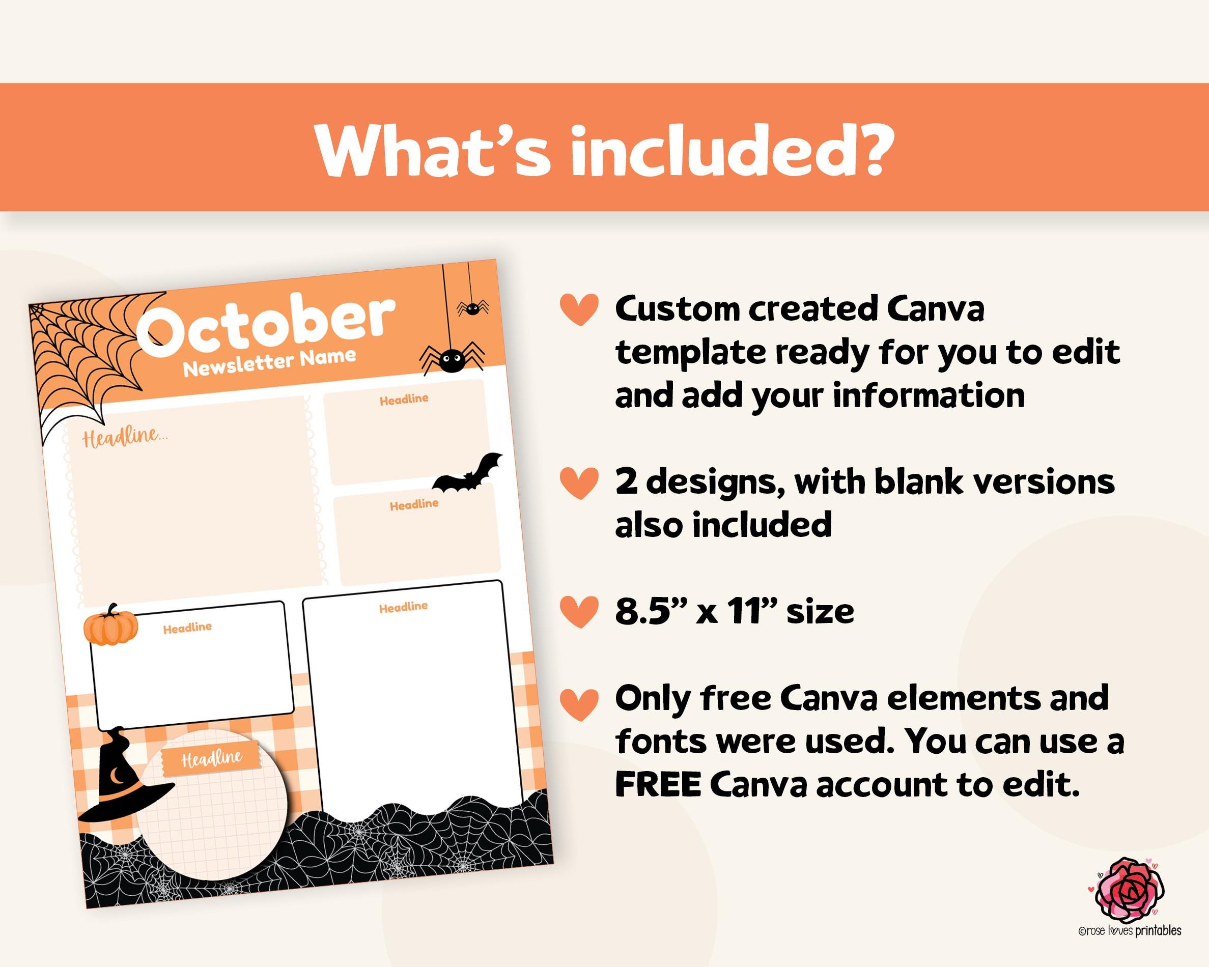 Fall PTO Newsletter Template: October Classroom News (canva Editable ...