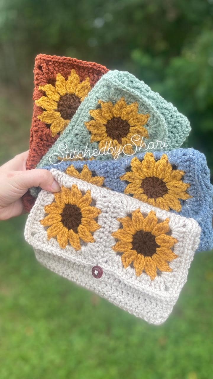 No Sew Sunflower Kindle Kozy/Book sleeve EnglishCrochet pattern PDF. Gift for readers and book lovers. For Kindle Paperwhite stitchedbyshari