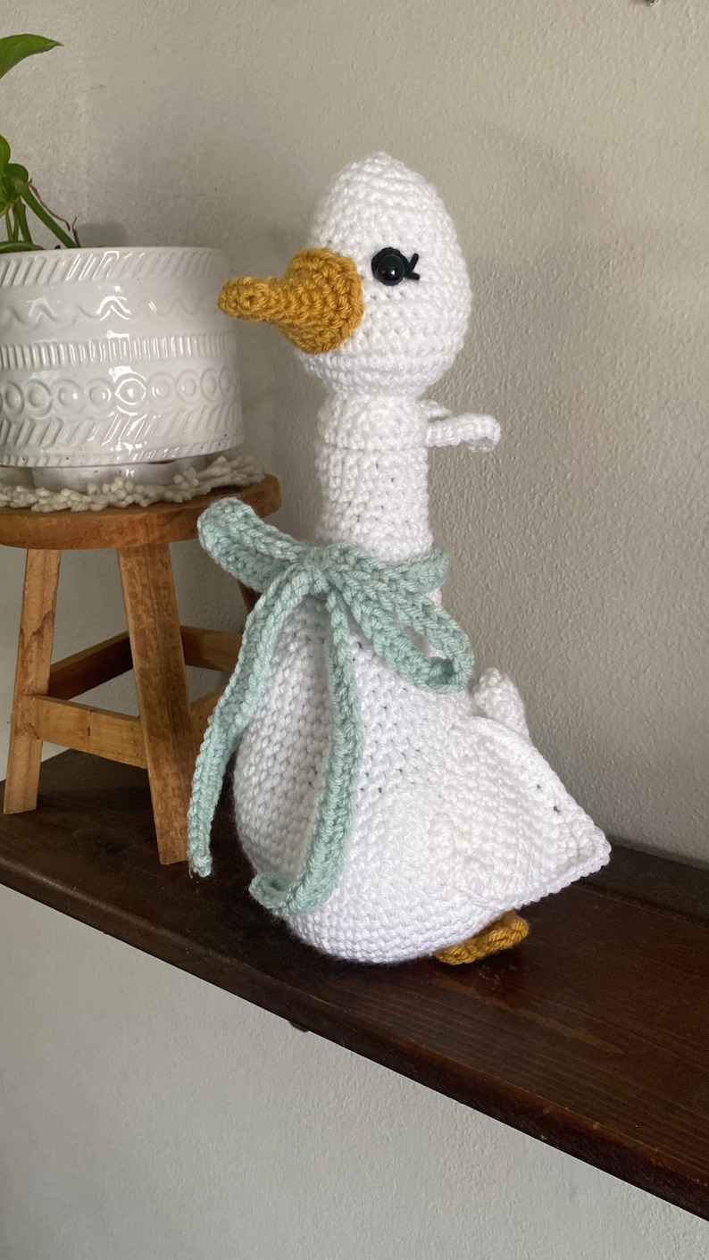Grocery Bag Goose- English Crochet Pattern- PDF digital download- cute crochet goose, easy pattern, a stitched by shari design image 6