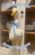 Grocery Bag Goose- English Crochet Pattern- PDF digital download- cute crochet goose, easy pattern, a stitched by shari design