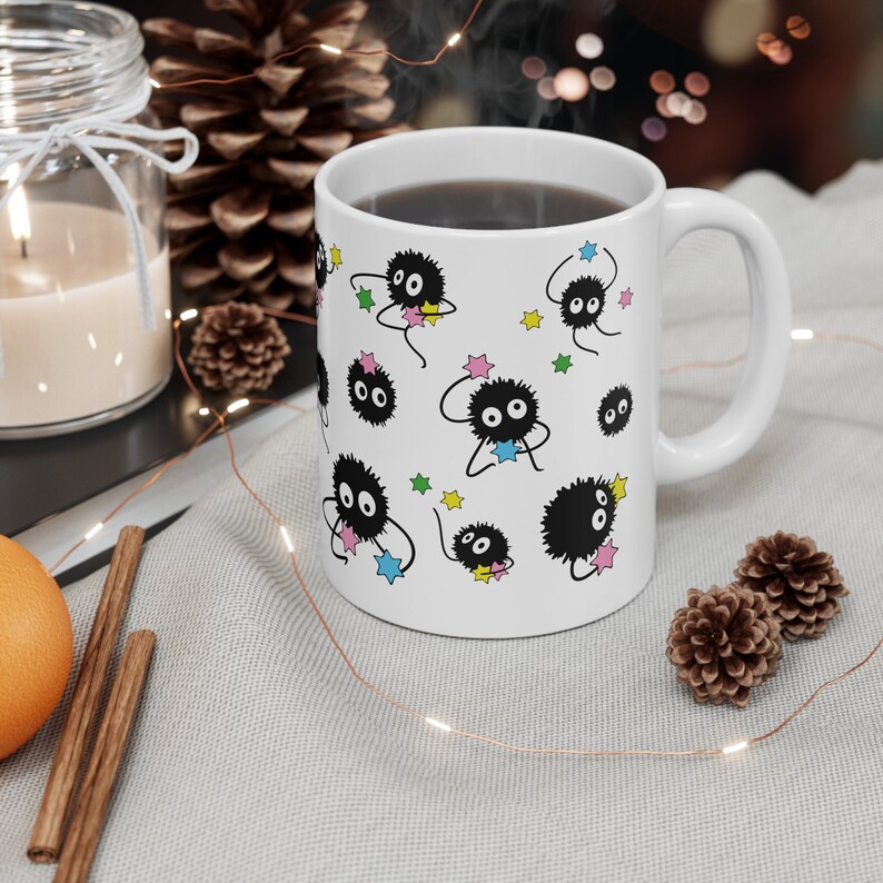 Soot Sprites Ceramic Mug, Studio Ghibli Spirited Away, Kawaii Coffee Mug image 4