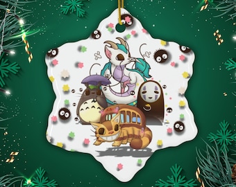 ジブリのクリスマスオーナメント：ハク、トトロ、ナマケモノ、ネコバス