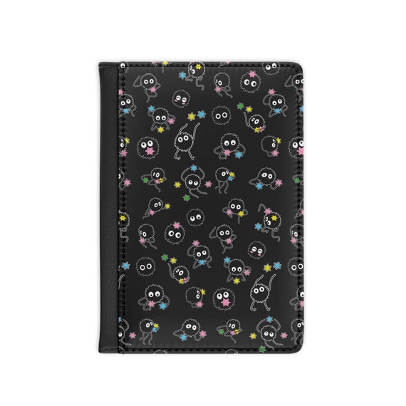 Soot Sprite White Outline Black Passport Cover Anime Travel 