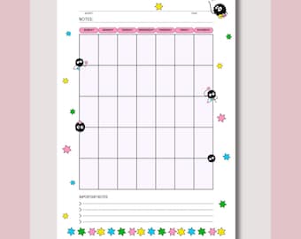 Soot Sprite Printable Planner Page: Ghibli Inspired (PDF Download)