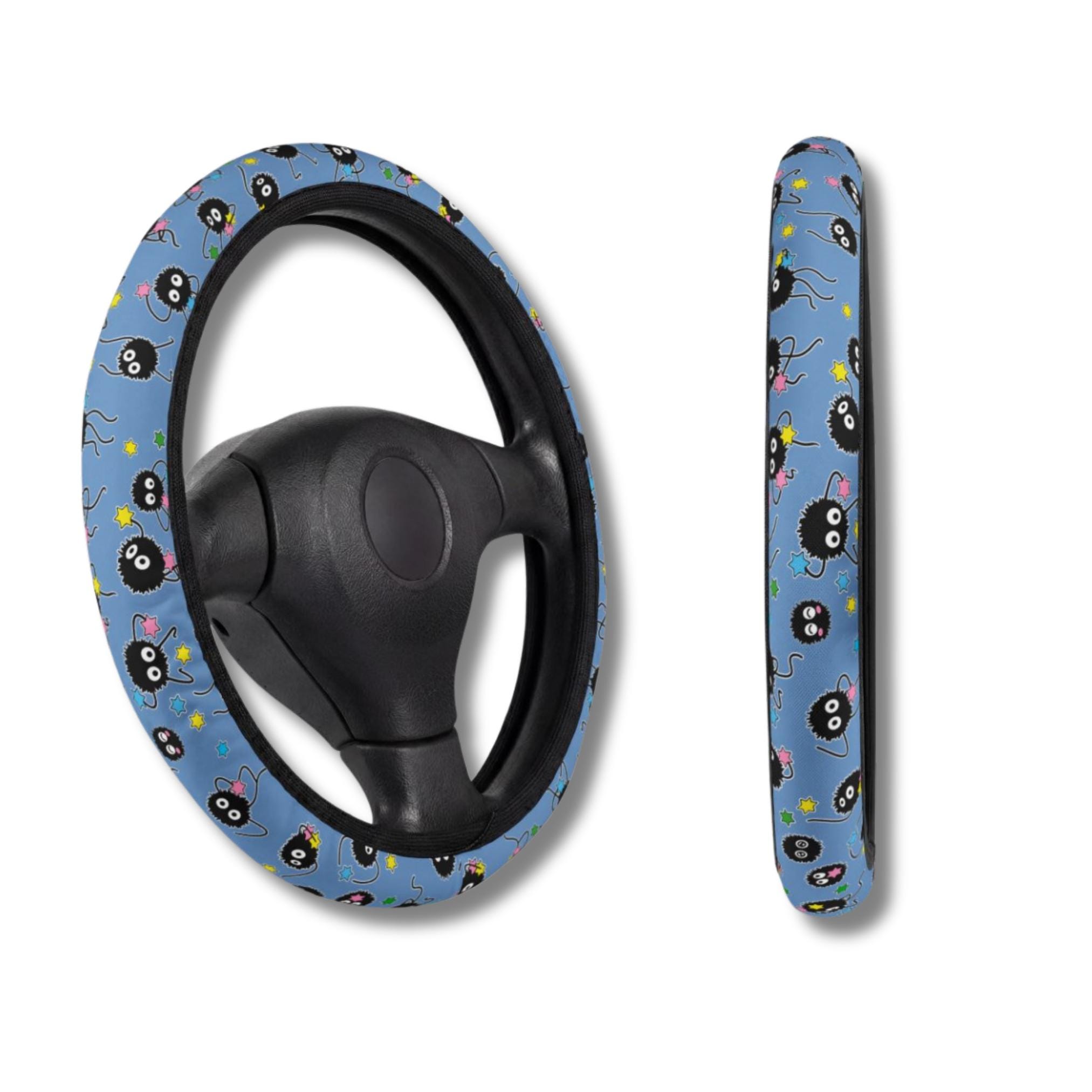 Kawaii Soot Sprite Car Steering Wheel Cover | Cute Kawaii Anime