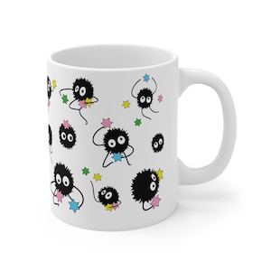 Soot Sprites Studio Ghibli Susuwatari Ceramic Mug 11oz Spirited Away Kamaji Totoro Kawaii Mug Anime Mug Cute coffee mug