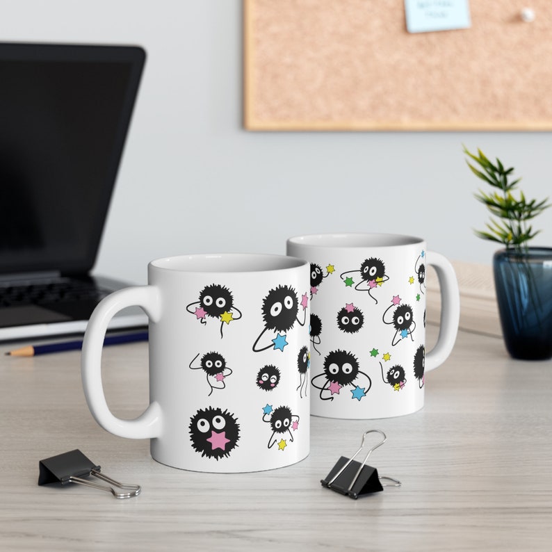Soot Sprites Ceramic Mug, Studio Ghibli Spirited Away, Kawaii Coffee Mug image 5