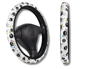 Kawaii Soot Sprite Car Steering Wheel Cover | Cute Kawaii Anime