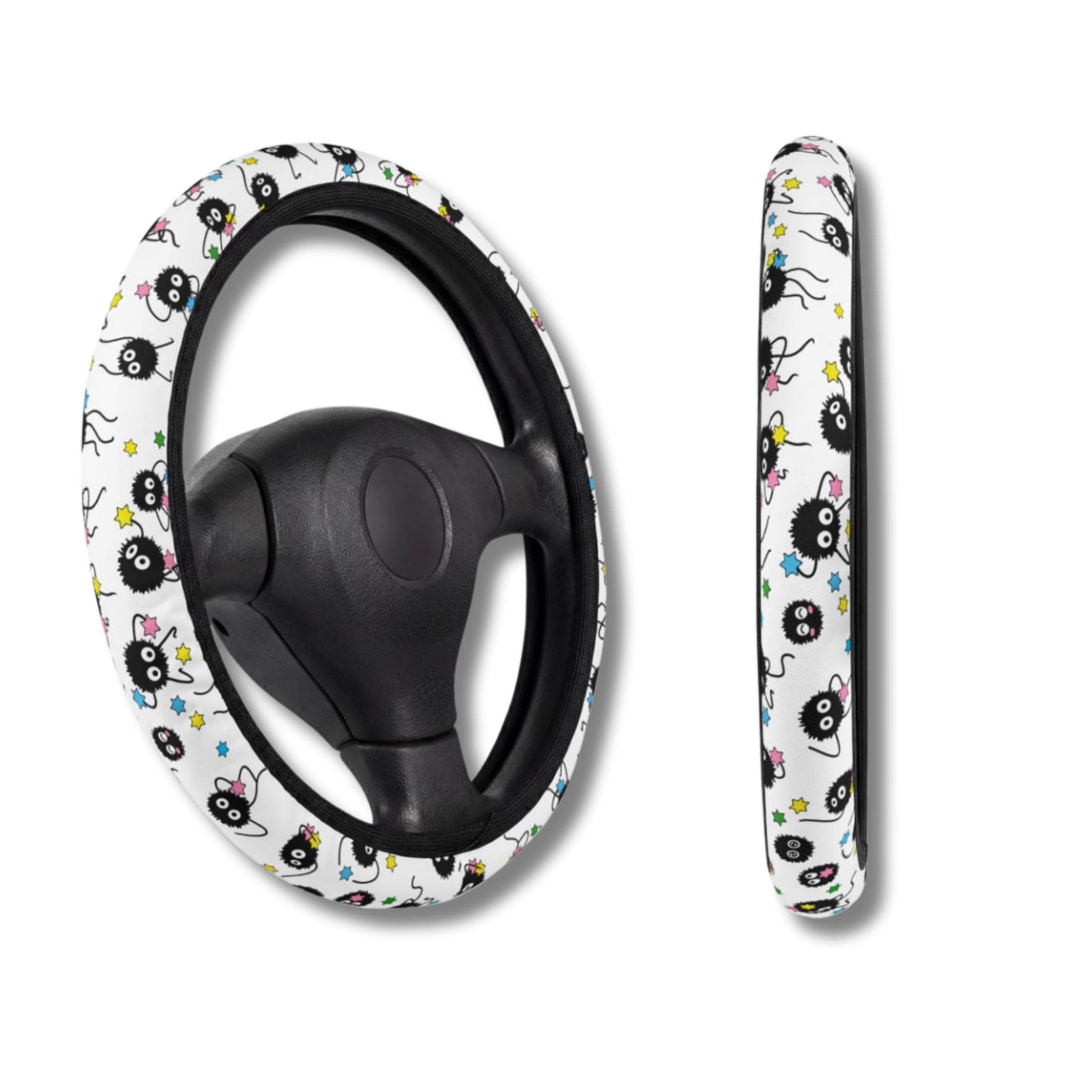 Kawaii Soot Sprite Car Steering Wheel Cover | Cute Kawaii Anime
