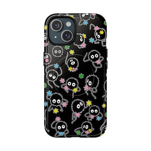 Ruß Sprite Stilvolle Schwarz iPhone Fall MagSafe Ssuwatari Chihiros Reise ins Zauberland Chihiros Stil Anime iPhone Fall Schützende Telefon Fall Ghibli