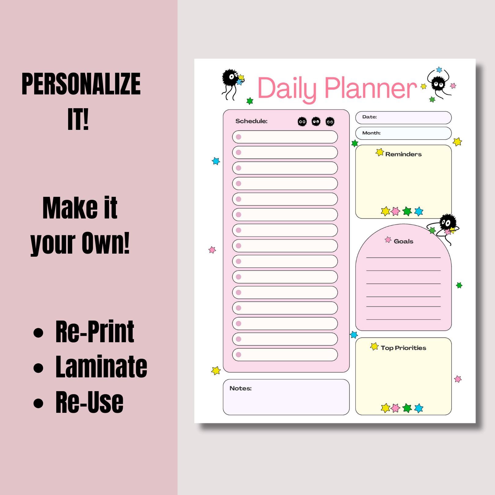 Printable Sprite Checklist.pdf Soot Sprite Daily Planner Printable: Ghibli Inspired (PDF Download) - Etsy