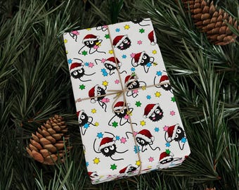 Papel de regalo con forma de gorro de Papá Noel de Soot Sprite