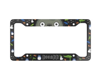 My Neighbor Totoro Inspired License Plate Frame Studio Ghibli Fanart Anime License Plate Frame Mei Satsuki Catbus Soot Sprite Acorn