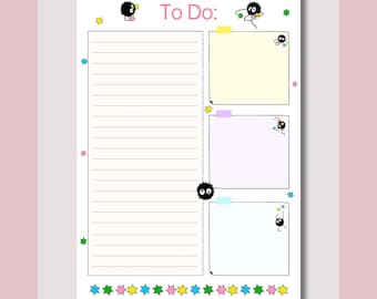 Soot Sprite To Do List Planner: Ghibli Printable (A4/Letter PDF)