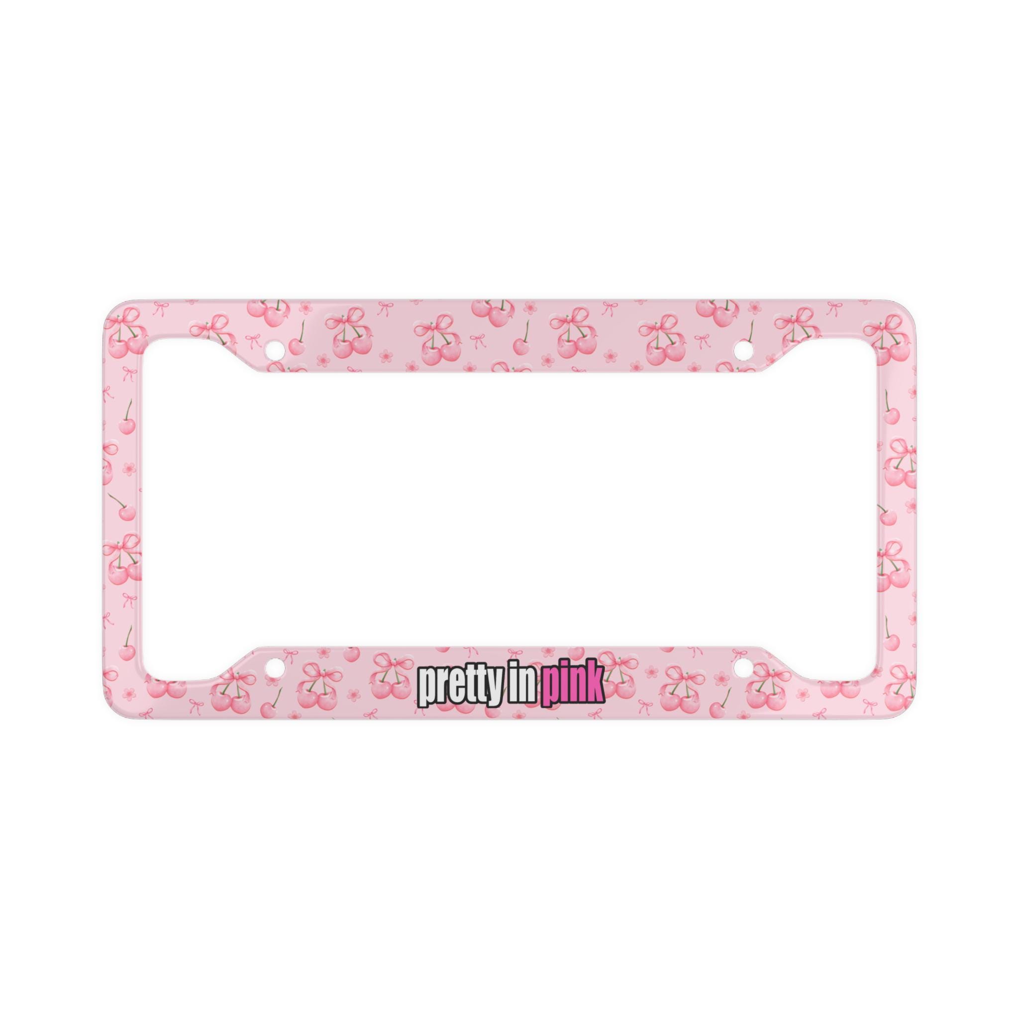 Pink License Frame Pretty in Pink License Plate Frame: Cherry Blossom Bows, Kawaii Car ...