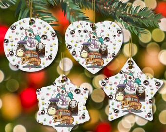 ジブリのクリスマスオーナメント：ハク、トトロ、ナマケモノ、ネコバス