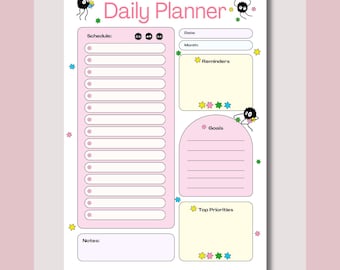 Soot Sprite Daily Planner Printable: Ghibli Inspired (PDF Download)