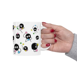 Soot Sprites Ceramic Mug, Studio Ghibli Spirited Away, Kawaii Coffee Mug image 2